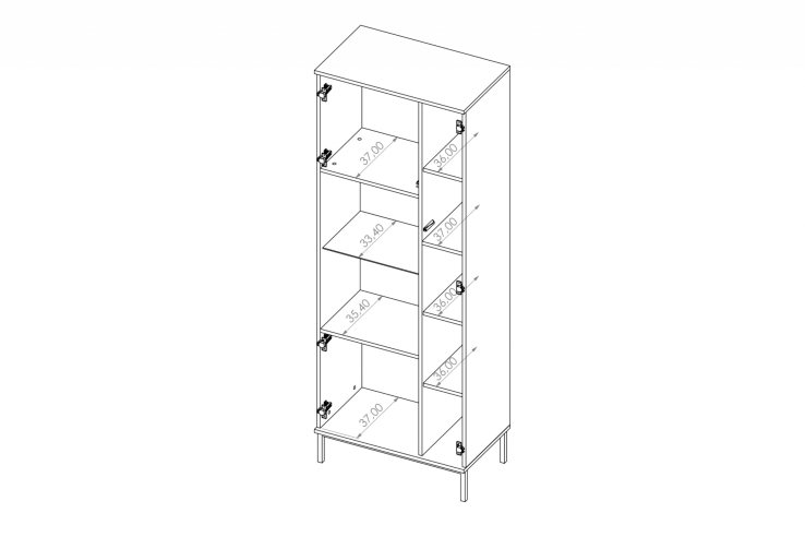 Vitrine ERISTO Hickory